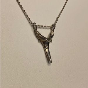 Sterling Silver & Diamond Shark Tooth Necklace